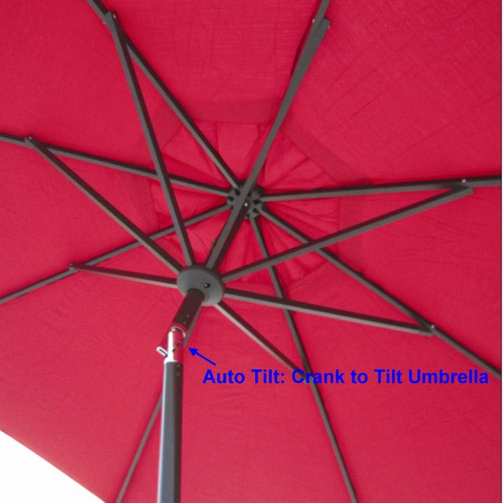 9 Feet Outdoor Patio Umbrella with Crank and Tilt, Excellent Sun Protection Umbrella Canopy, UPF 50+