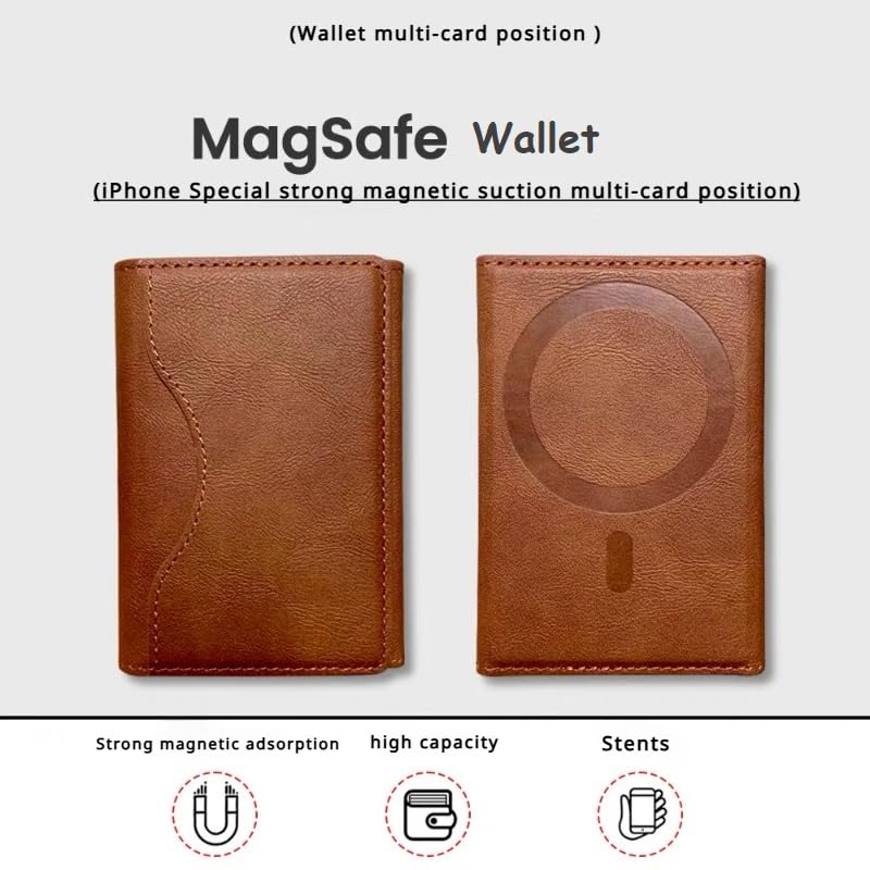 ClickCase Tri-Fold MagSafe Wallet, Brown - Image 2