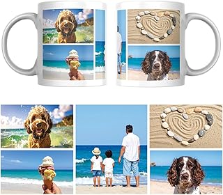 MUGGZ - Personalised Ceramic Mug (11oz) with Photo - Personalise with a 5 Photo/Logo Collage - Novelty Custom Gift for Family, Birthday, Anniversary, Mum, Dad, Corporate Business