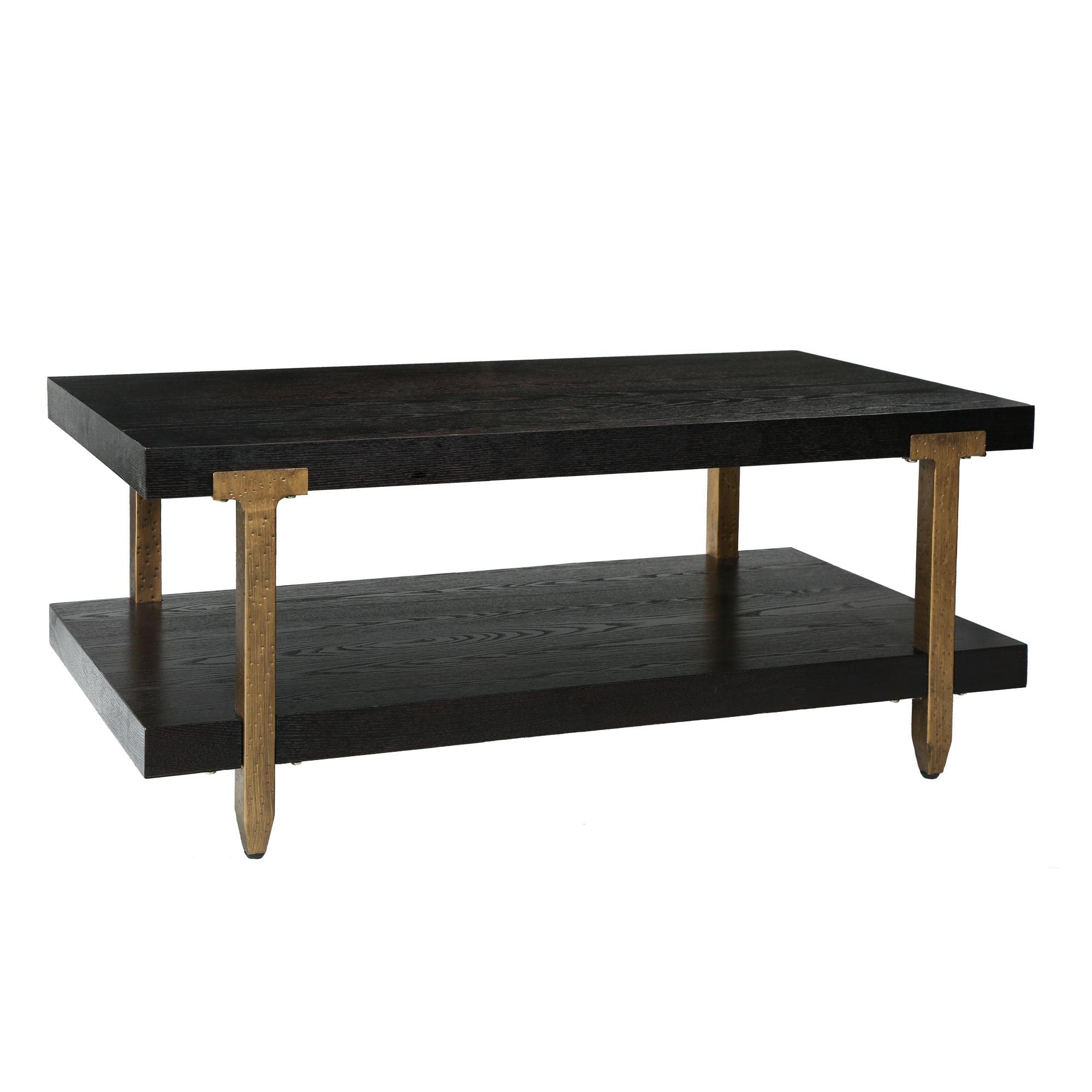 Photo 1 of **NON-REFUNDABLE** // **SALE FINAL** PARTS ONLY**
Uolfin Coffee Tables for Living Room with Oak Veneer and Vintage Gold Metal Legs, 42" L