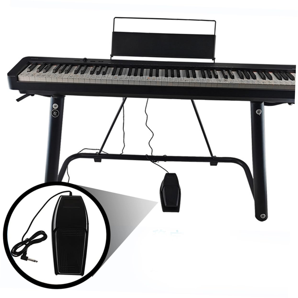 ibasenice Pedale Sustain per Pianoforte in Gomma e Abs Effetto Sustain Sonoro e Basso Rumore, Pedale Nero Antiscivolo per Tastiere e Sintetizzatori
