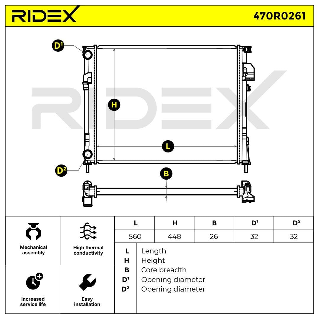 RIDEX 470R0261 Radiateur du moteur Compatible avec RENAULT Trafic 2 Van FL