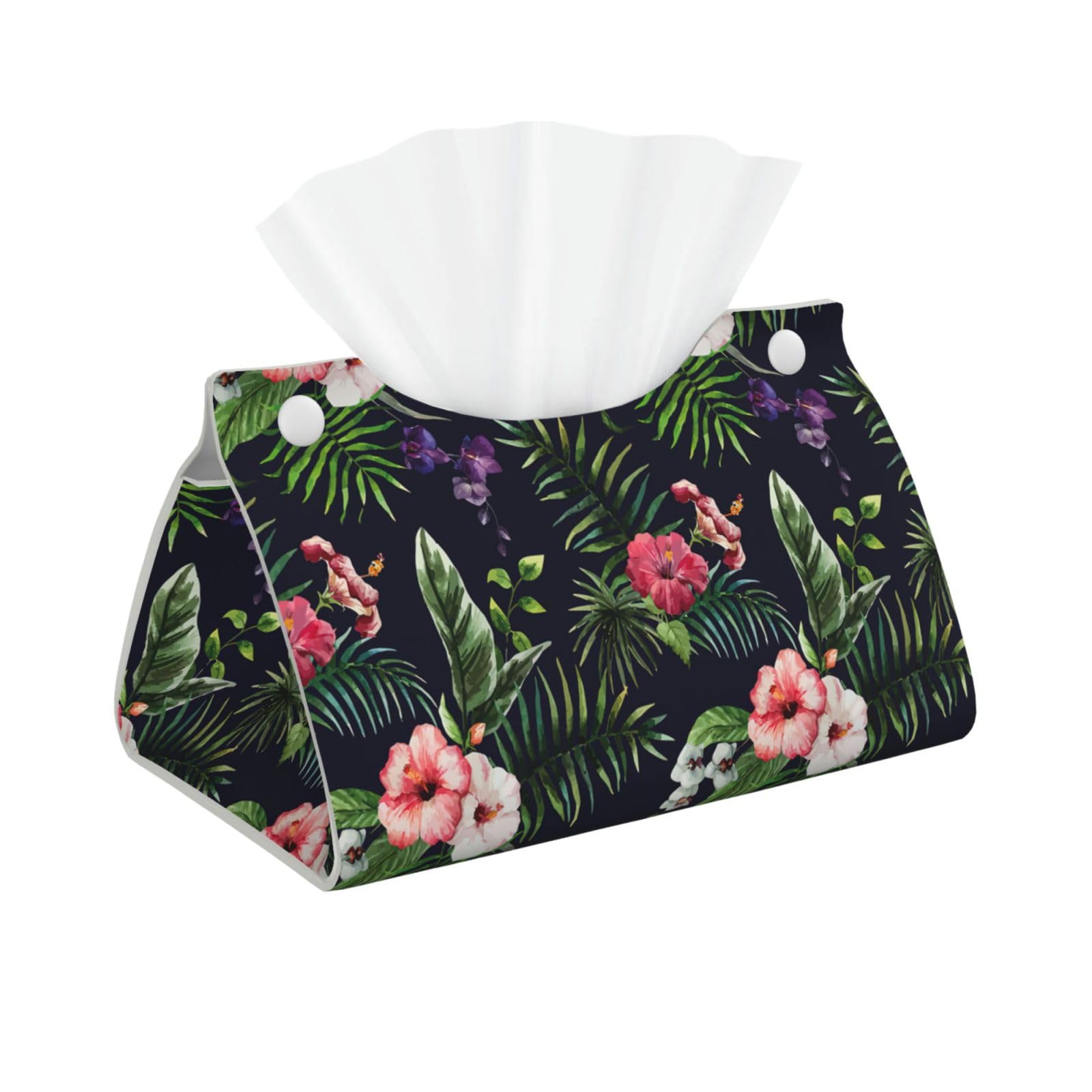 Florals Print Long Tissue Box Cover Tissue Dispenser Box For Living Room, Office, Car, Bathroom