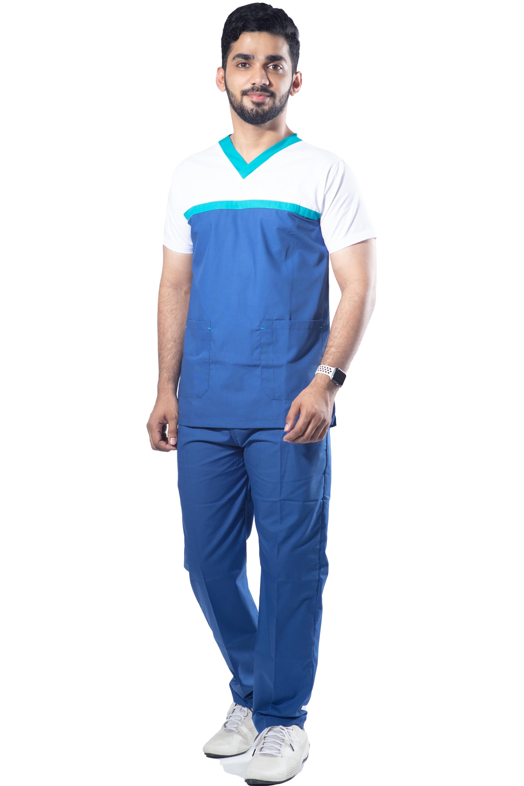 UNIFORM CRAFT Men’s Designer Scrub Suits DSDV03 || 5 pocket scrubs | Ideal for doctors, dentists, vets, nurses & healthcare professionals (Bright Blue, L) (B09VPQ9ZC9) Amazon Price History, Amazon Price Tracker