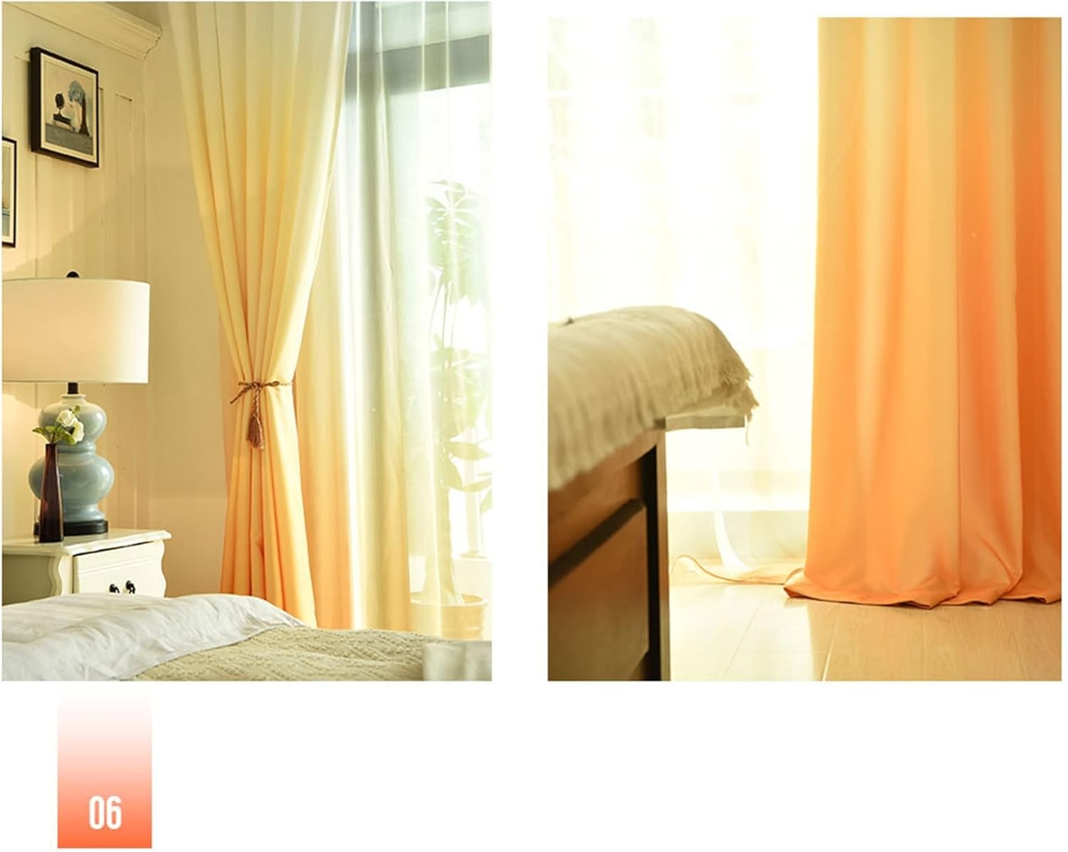 Beydodo Sheer Outdoor Curtains 108 inches Long, Living Room Curtains for Windows 2 Panels Polyester 54 x 108 inch Gradient Color Yellow