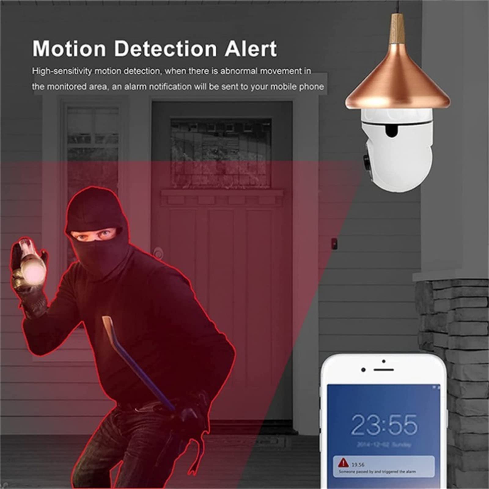 Caméra Ampoule 5G, Caméra De Surveillance Ampoule E27 Sans Fil Wifi Moniteur De Sécurité Vidéo Vision Nocturne Caméra De Suivi Humain Automatique