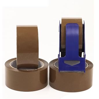 Heavy Duty Packing Tape, 4Pack with One Dispenser, 2.4 mil, 1.88" x 110 yd, Packing Tape Refills for Packing, Shipping and Mailing, Brown