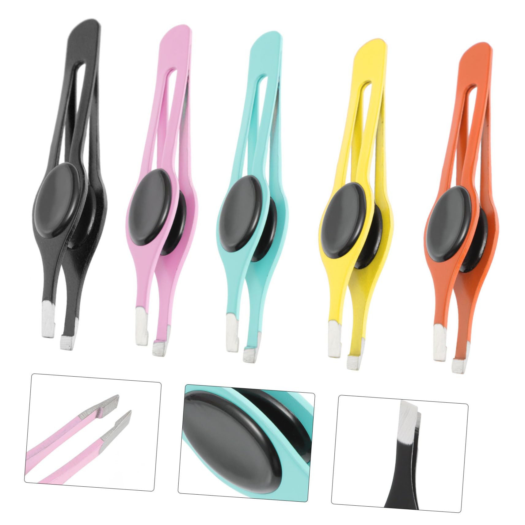 Healeved 15pezzi Pinzette Sopracciglia Inossidabile Cuscinetto Antiscivolo Precisi Per Rifinitura e Styling Sopracciglia Per e