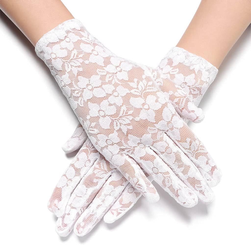 LLLY Sexy Gloves Women Lace Gloves Paragraph Wedding Gloves Mittens Accessories Full Finger Girls (Color : D, Size : 1) : Clothing, Shoes & Jewelry