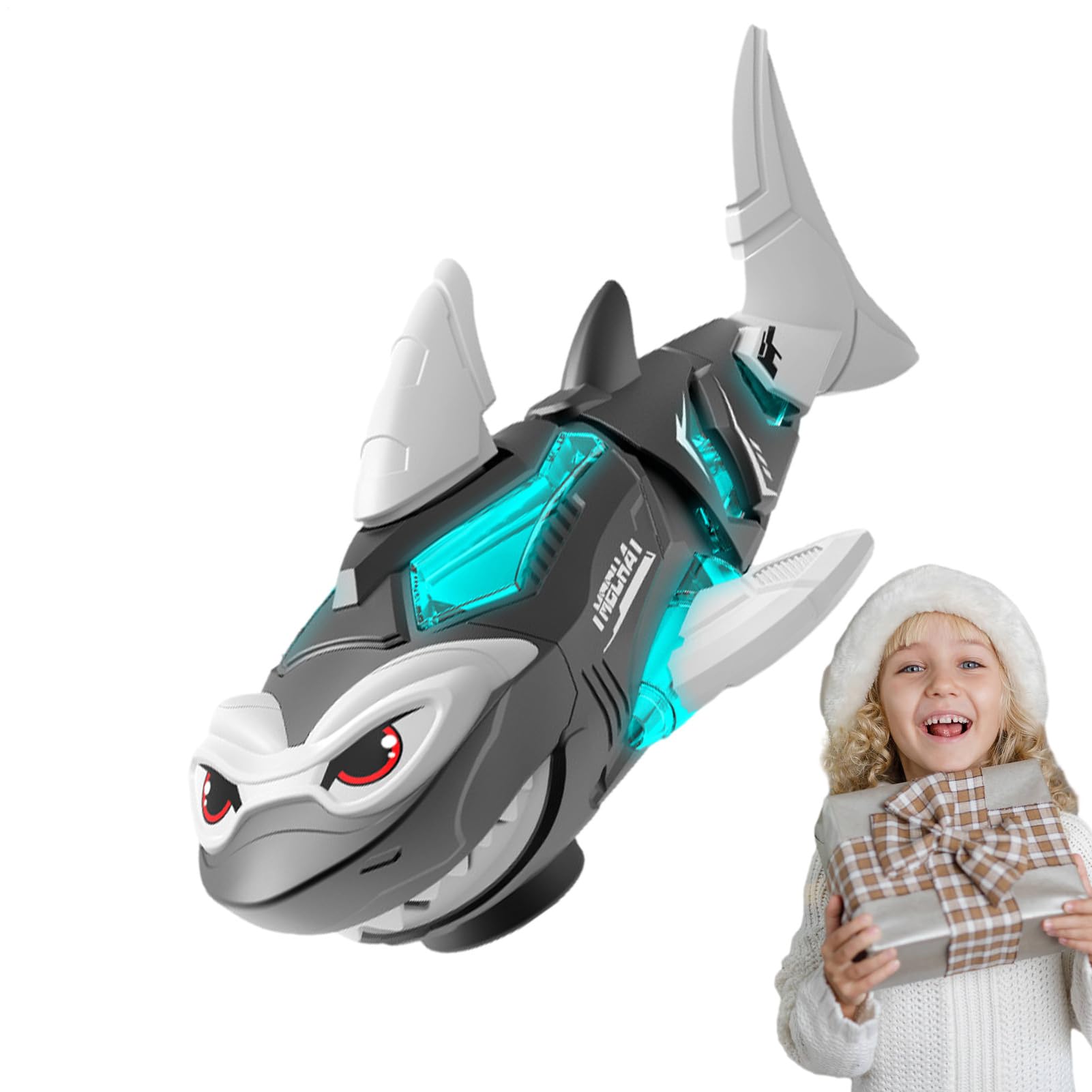 Generisch Rc | Giocattoli Robot Con Luce E Musica,Giocattolo Squalo Galleggiante Robotica - Per Piscina, Compleanno, Pasqua & Bambini