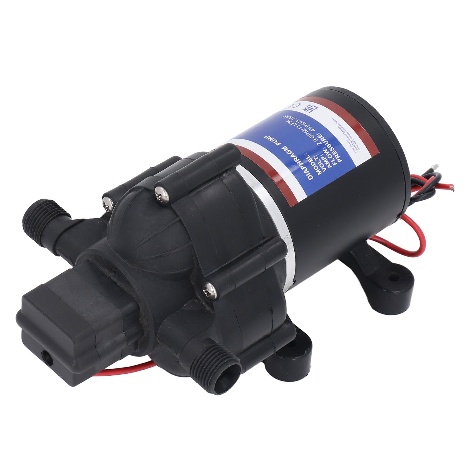 Luocute Membranowa Pompa Wodna, 45PSI 2,9GPM, Elektryczny, Samozasysający, Przenośny Wzmacniacz Ciśnienia z wtyczką Zasilania, do Jachtu Morskiego RV. Domowa Kuchnia Łazienka Wąż (12V)