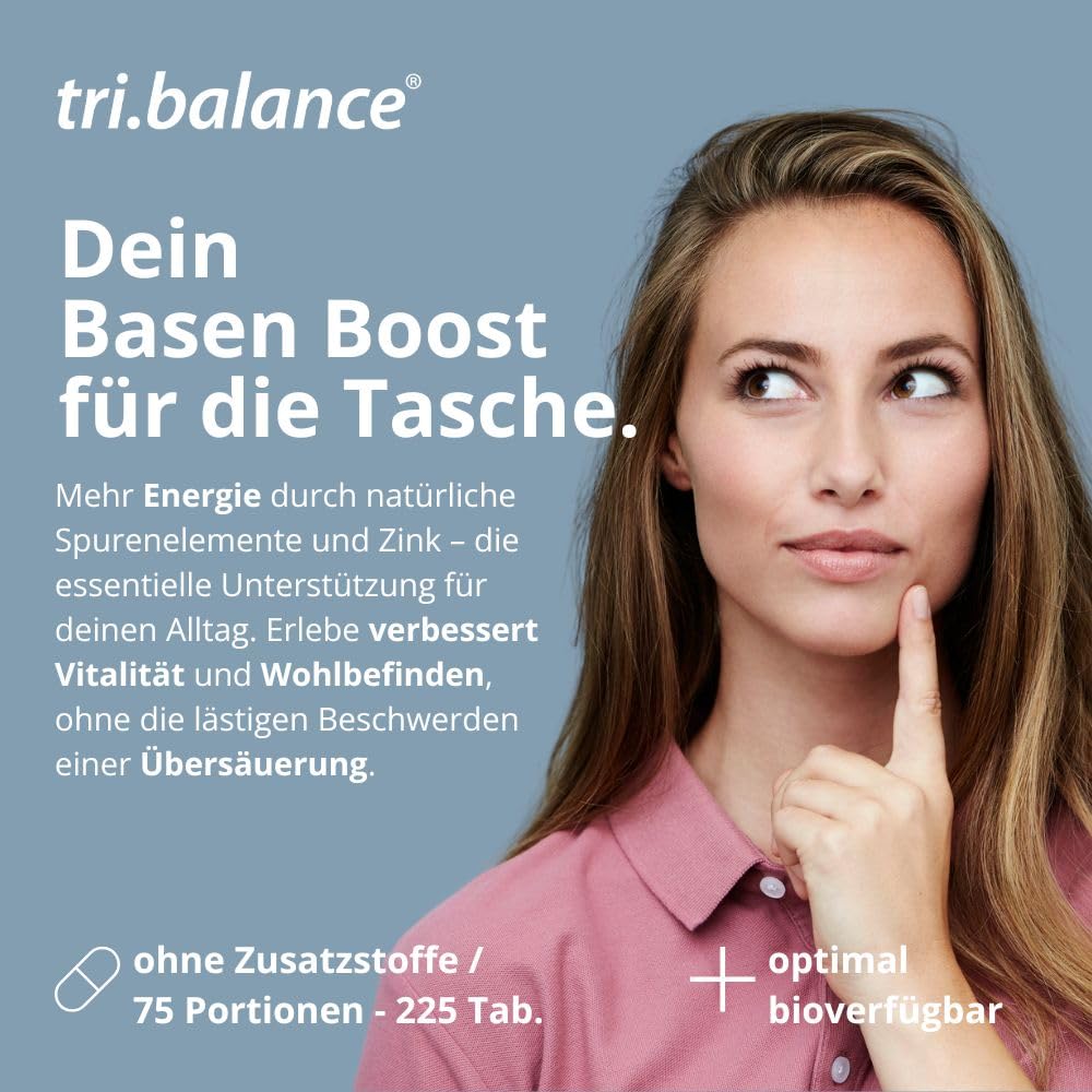 tri.balance Basentabletten ORANGE 225 Tabletten mit Zink für den Säure-Basen-Stoffwechsel natürlicher Orangengeschmack vegan Made in Germany