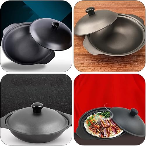 Miniatura 5 de Olla de hierro fundido de 7.1 in para horno de cacerola de pollo estofado amarillo olla de arroz olla de cocción olla de arroz