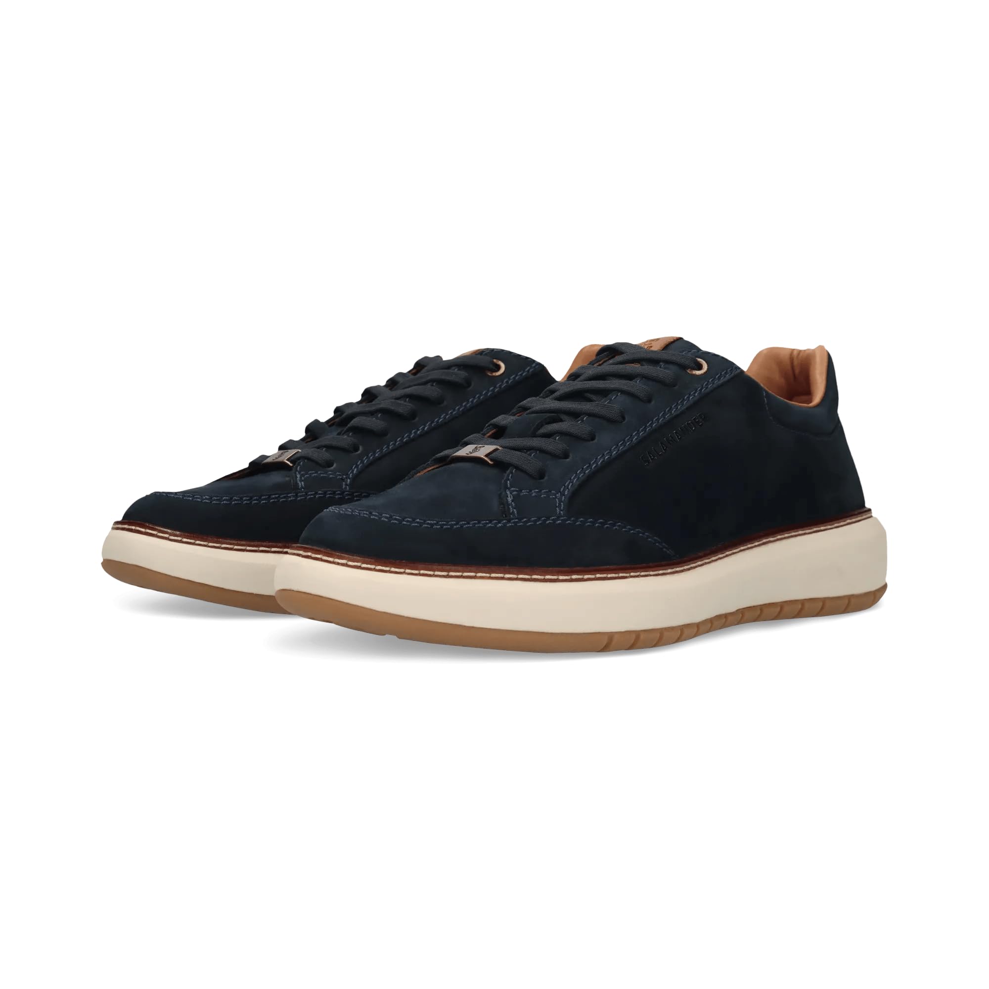 Salamander Męskie sneakersy ze skóry, niebieskie