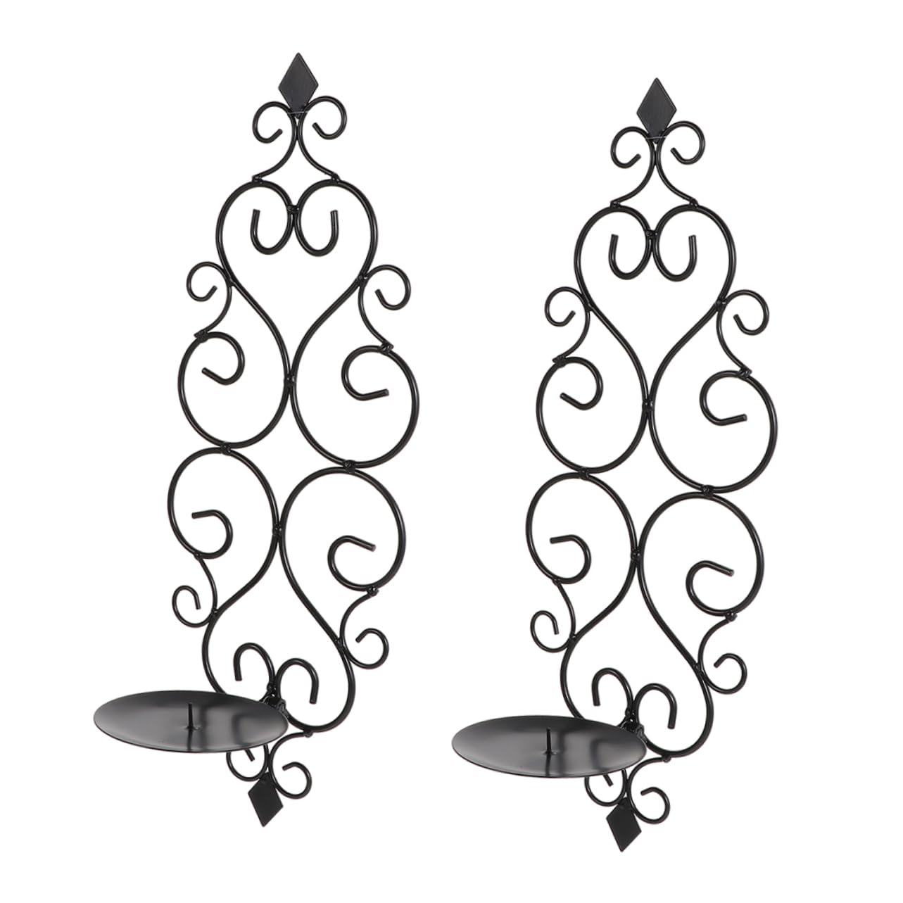 Cabilock 2pcs Wall-Mounted Candle Holders Elegant Leaf Design for Home Decor Sturdy Iron Wall Sconces for Living Room and Bedroom Ambiance