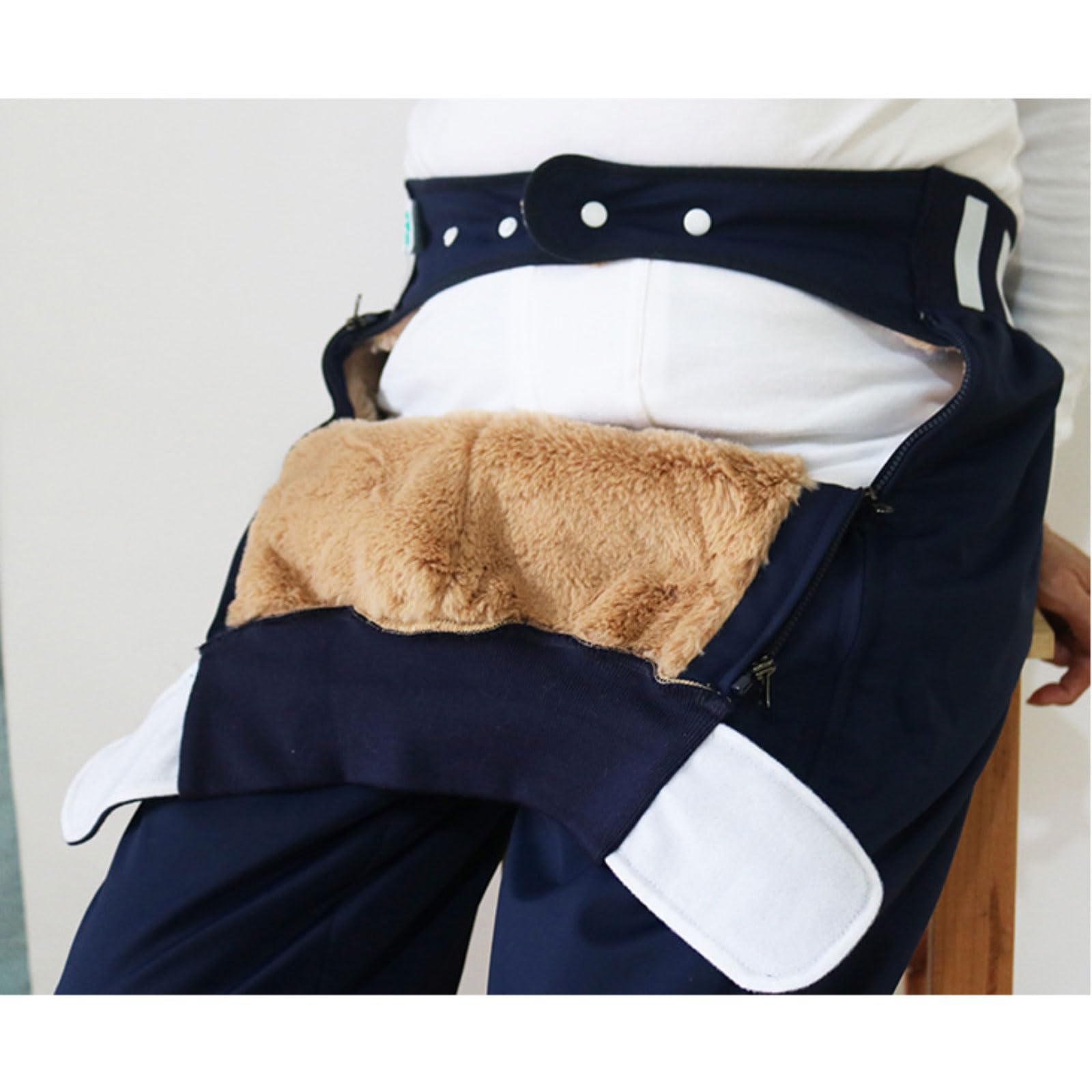 esmen Camice Pantaloni Invernali da Uomo in Cotone per la Cura, Completamente Aperti, più Abiti da paziente in Velluto Spesso, Pantaloni per chirurgia delle Abbigliamento Infermieristico