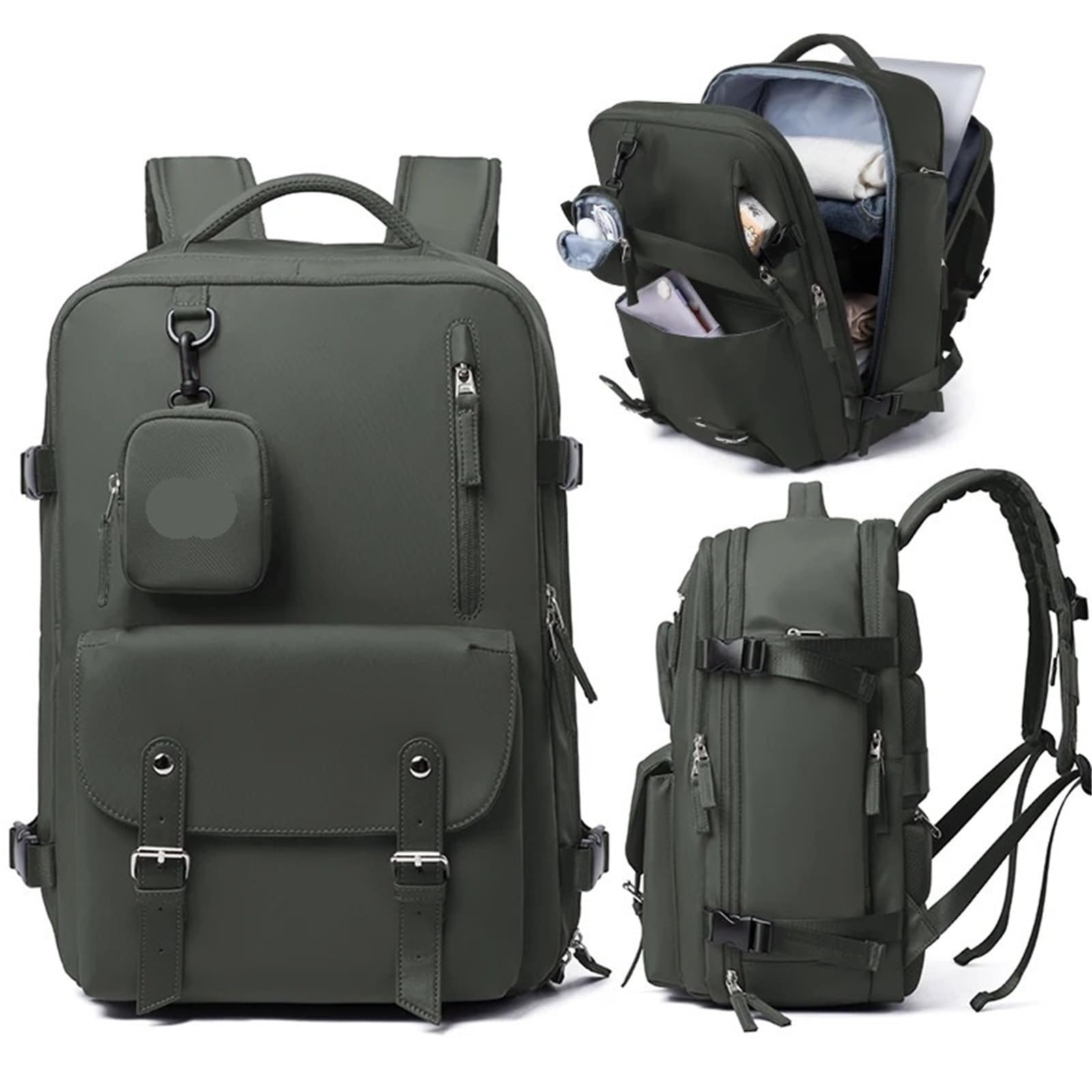 Mochila de Viaje Gran Capacidad for avión, Mochila Mano for Mujer, portátil 15,6 Pulgadas, Equipaje Negocios, Mochilas Escolares for Estudiantes para Travel(Black)
