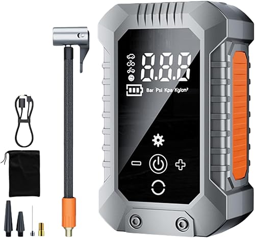 Portable Air Pump, Car Tire Compressor with Digital Pressure Gauge, Compact Inflator for Bike Sedan SUV, Balls and Toys, Small Emergences Air Pump,