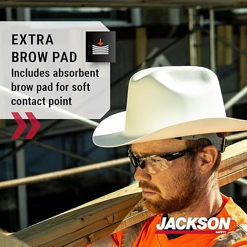 Miniatura 5 de 19500 Cascos rígidos Western Outlaw de Jackson Safety, ajuste de 4 puntos, color blanco