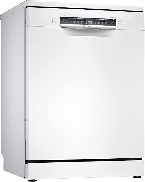 Bosch SMS4HCW40G Serie 4 Freestanding Dishwasher with 14 place settings, Home Connect, ExtraDry, VarioDrawer, Flex baskets, DosageAssist, 60cm, White