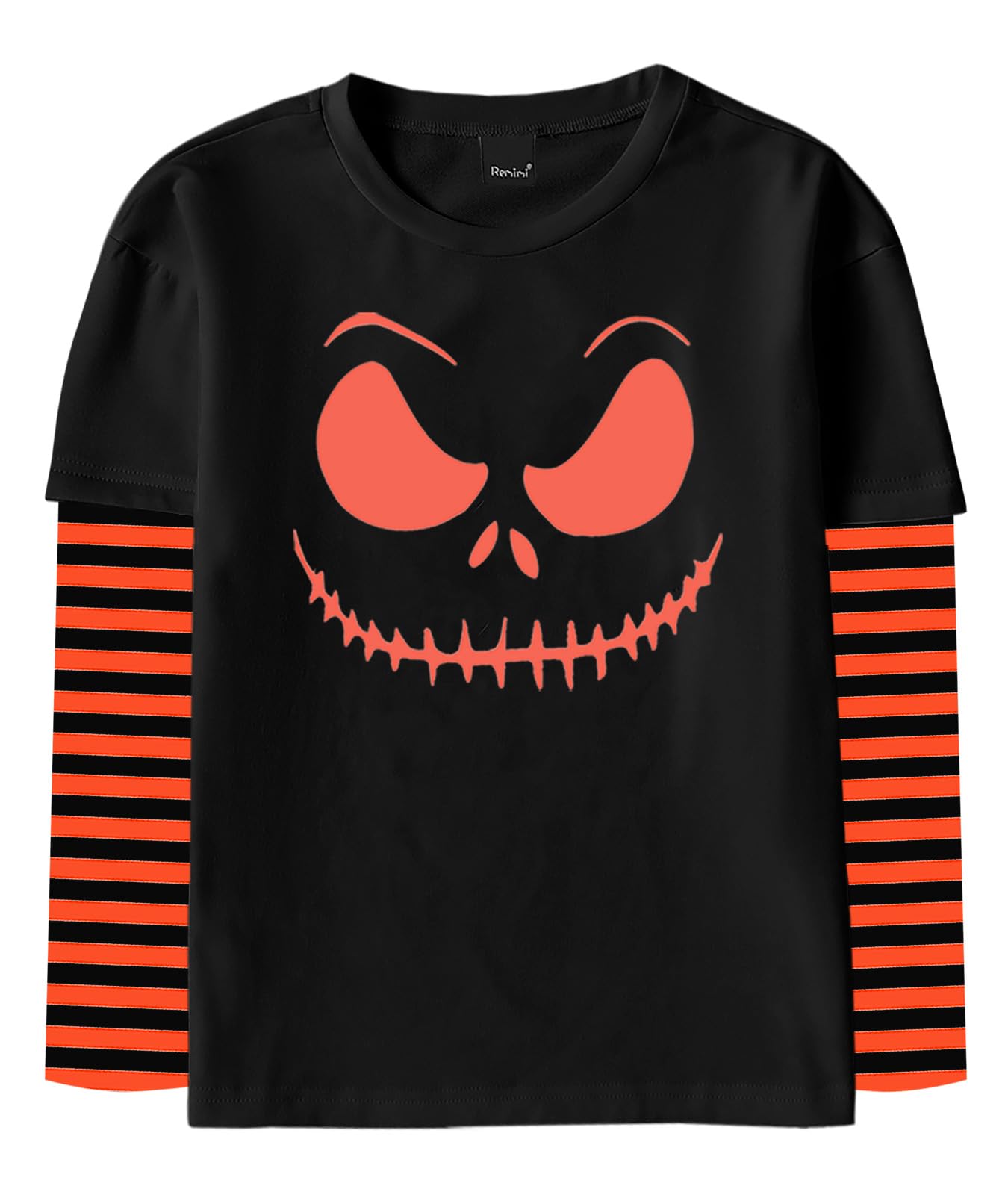 Remimi Unisex Kids Halloween Long Sleeve Shirt Holiday Stripe Shirts 2-12 Years
