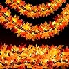 Fall Decor Fall Decorations for Home Thanksgiving Decorations 108 FT Plug in Fall Garland with Lights 50 Orange Bulbs Connectable Lighted Fall Garland Thanksgiving Table Decor Indoor Outdoor