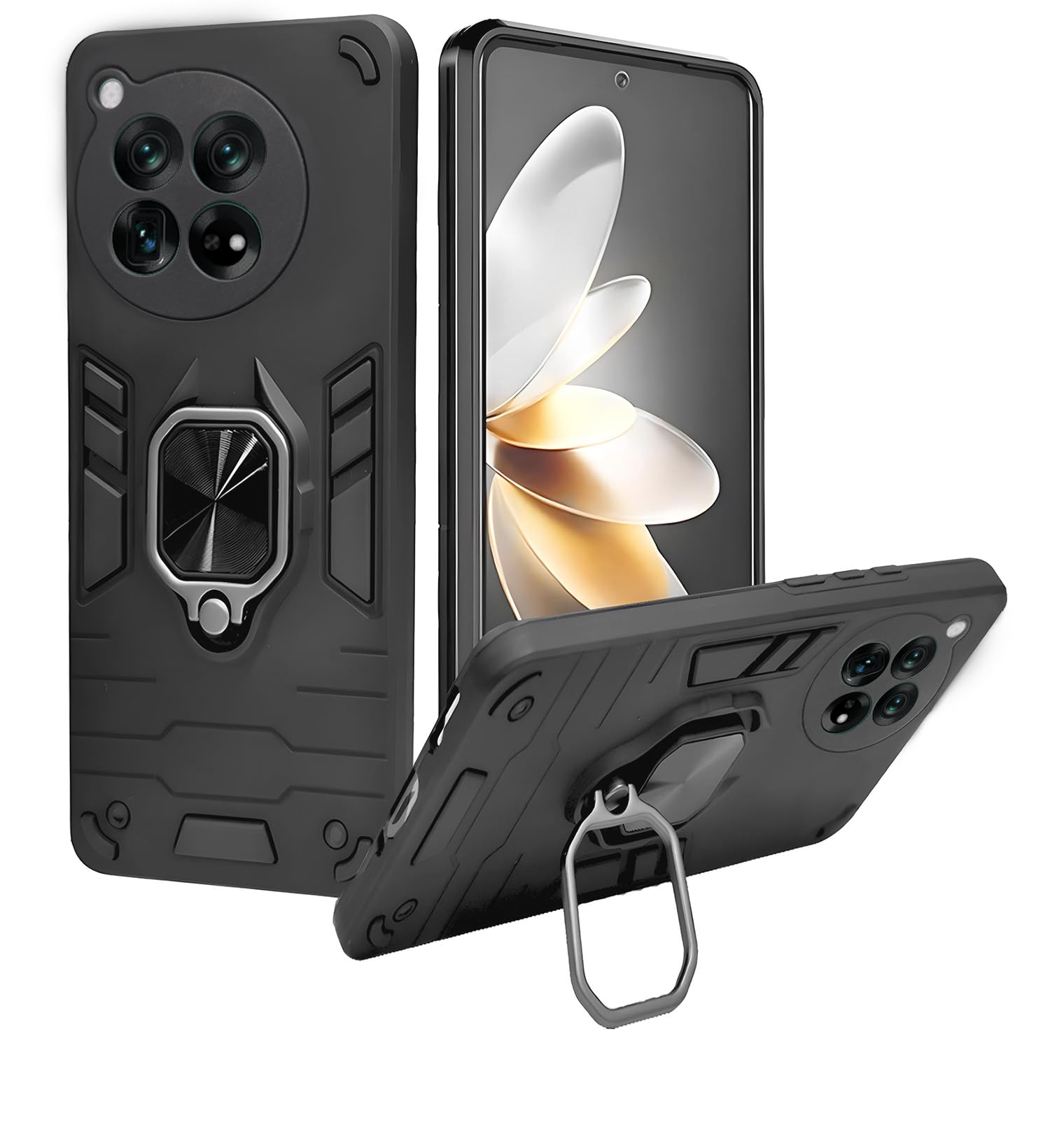 A rtistque Armor Bumper Back Case Cover for OnePlus 12R 5G | Stylish Ring Holder & Inbuilt Stand | Shockproof TPU Protective Design | 360 Degree | OnePlus 12R 5G Back Cover - Black (B0D2XZRJY2) Amazon Price History, Amazon Price Tracker