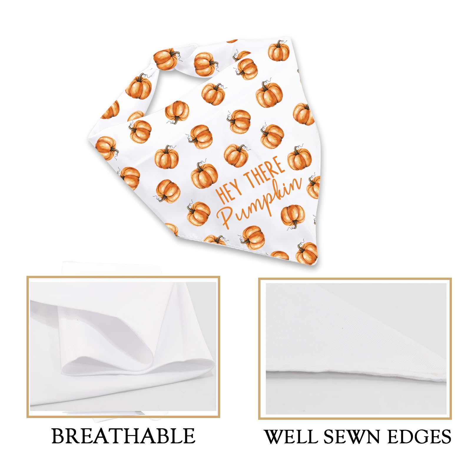 CENWA 1 Piece Fall Dog Bandana Hey There Pumpkin Puppy Scarf Thanksgiving Dog Bandana (HEY THERE Pumpkin D) - Image 3