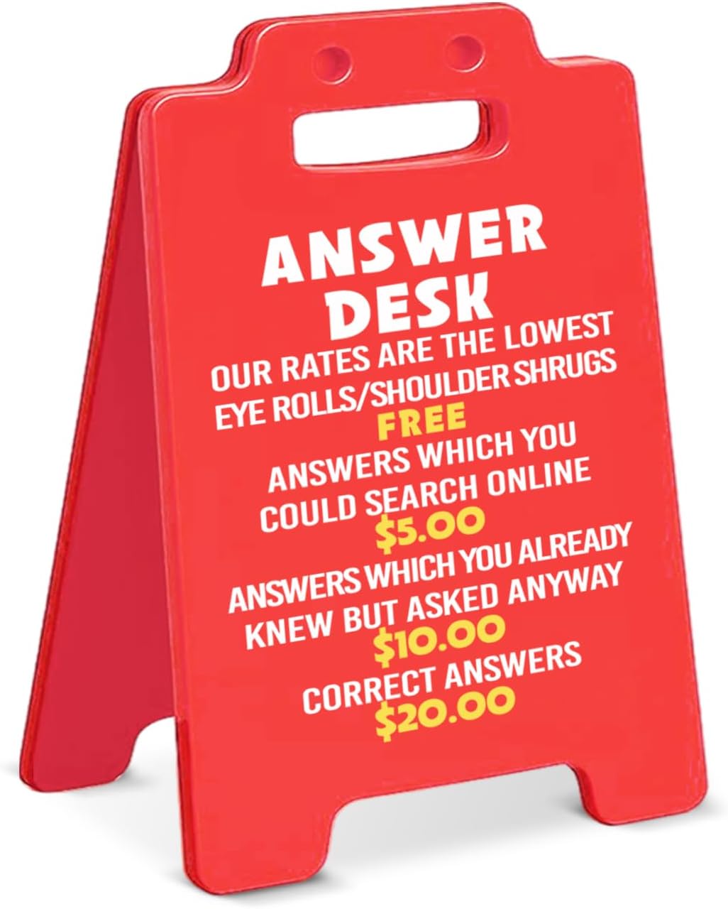 Amazon.com: Funny Office Desk Decor Answer Desk Rates Sign Office ...