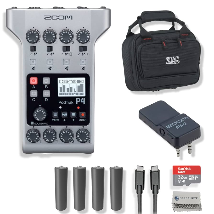 DTM・DAW zoom PodTrak p4 Amazon.com: Zoom PodTrak P4 Portable Multitrack Podcast