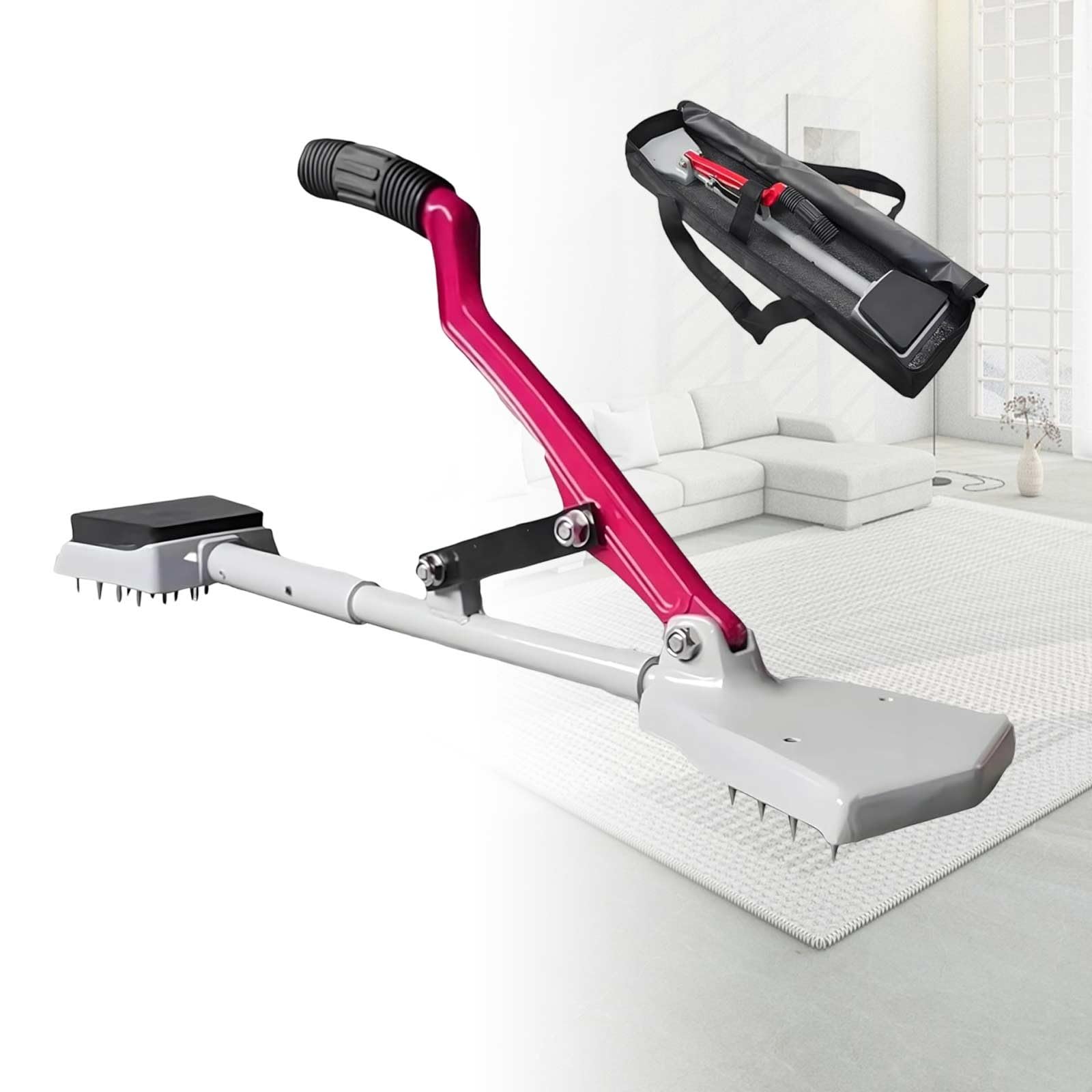 RQLSSSLMXJ Kneeless Carpet Stretcher Tool with One Pull Lock, Ergonomic Grip for Home and Commercial Use