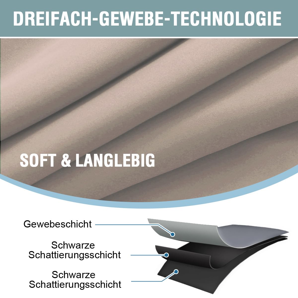 BellaHills Gardinen Blickdicht Wohnzimmer Vorhänge mit Ösen Vorhang 2-Set H 260 x B 140 cm Thermo Vorhänge Kälteschutz 100% Blackout Thermal Curtains for Living Room, Natur