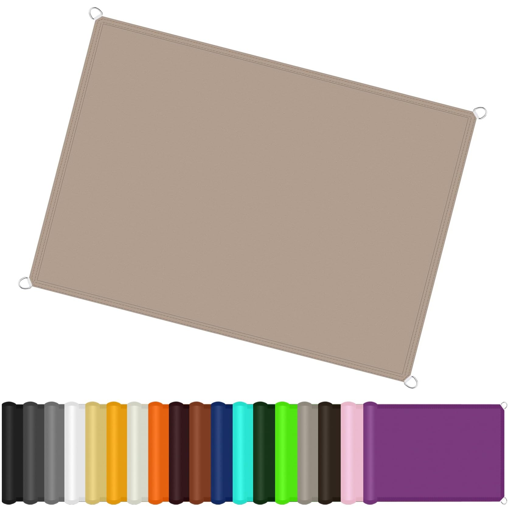 GJZQDKX Outdoor Sun Shade Sail Waterproof Rectangle 3x3m 98% UV Block Polyester Canopy for Garden Patio Yard Party Taupe
