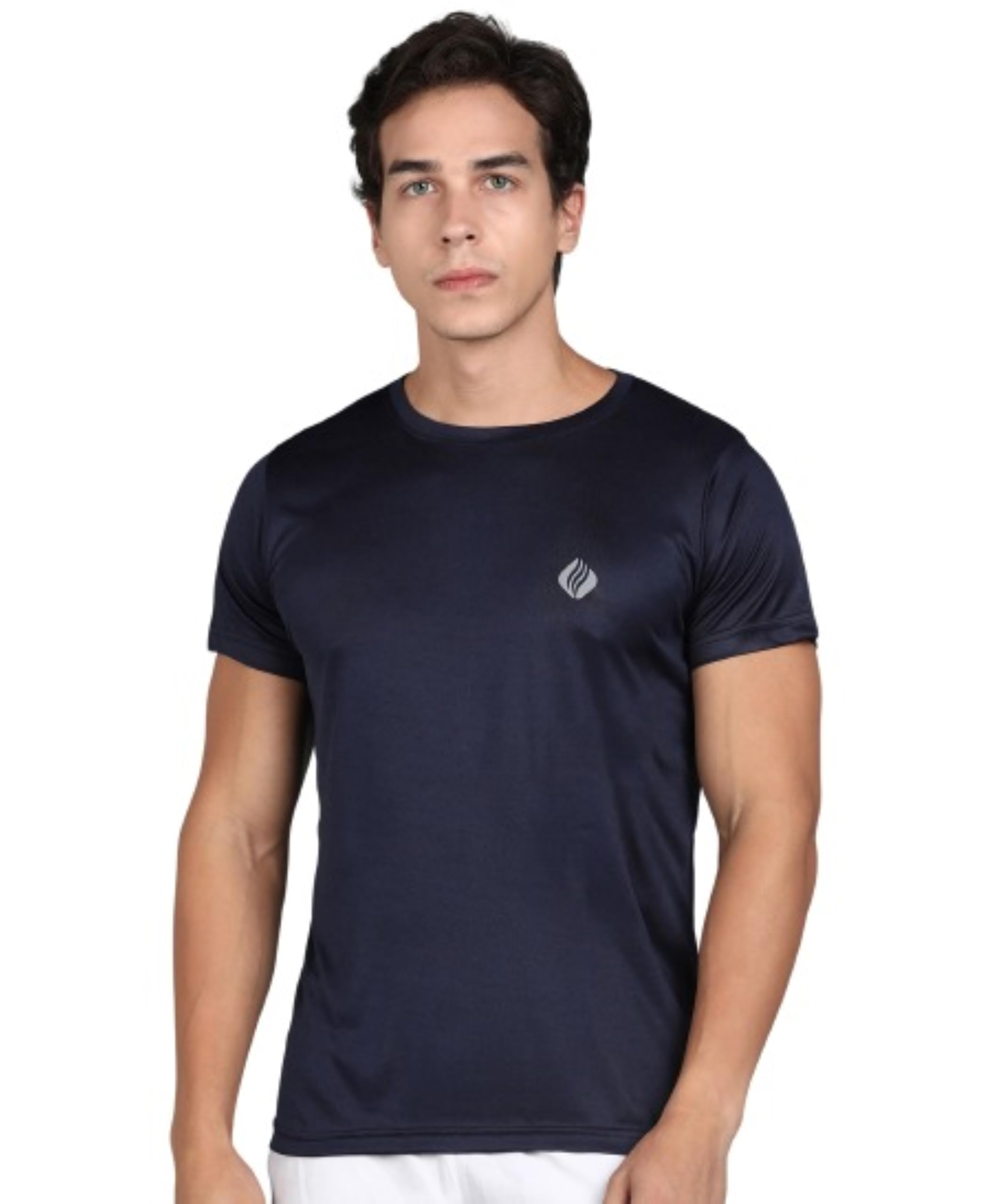 Rodya Men's Solid Navy Blue Active Wear Short Sleeve Athletic T-Shirts for Gym, Running, Yoga, Crossfit-image-40