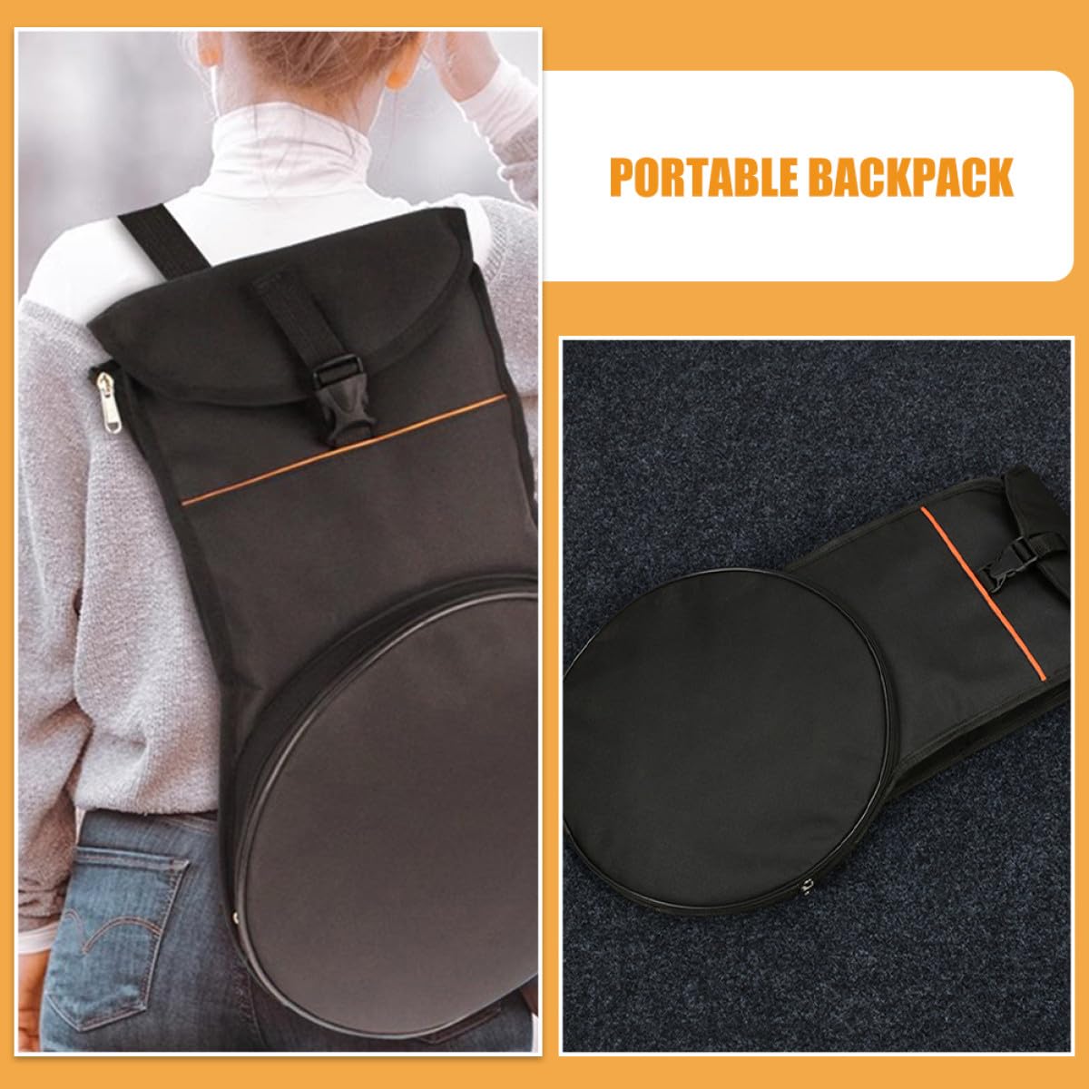 Zaino Porta Batteria Custodia per Bacchette e Supporto per Pad, Ampio Spazio di Magazzinaggio e Design Comodo per Musicisti in Movimento