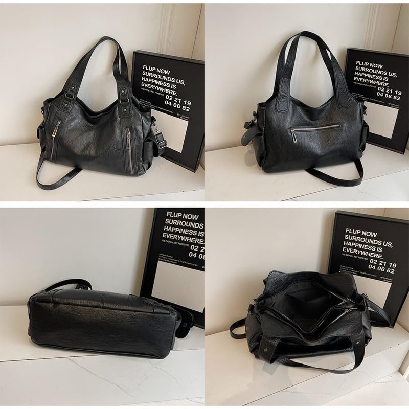 Borsa a spalla Borsa Bauletto Grande Borsa a mano con Tracolla da Donna in Pelle Sintetica Sacchetto Tote Borse Manici Donne Borsetta Borsa a tracolla Marrone