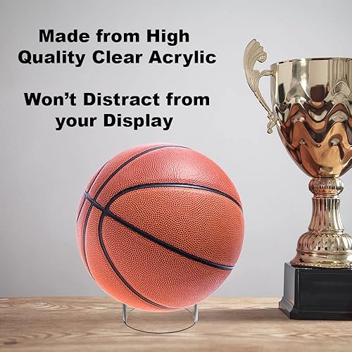 Miniatura 5 de OnFireGuy 6pcs Acrylic Sports Ball Display Stands  Clear Storage Display for Basketball, Football, Volleyball, Bowling, Soccer Ball  3" W x 1" H