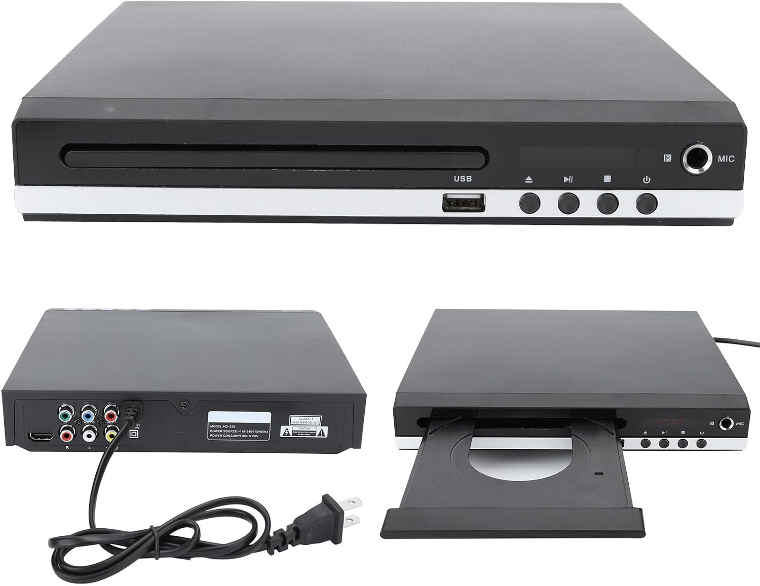 Luqeeg DVD Player, USB Multimedia Digital DVD Player Support CD CDR CDRW Video CD SVCD MP3, with Full Featured Remote Control, Ideal for Home Entertainment