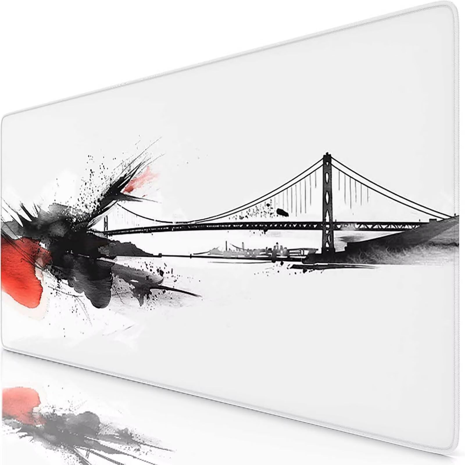 Czarna podkładka pod mysz do gier XXL 1600 x 800 x 3 mm duża podkładka pod mysz XXL podkładka pod mysz do klawiatury i biura, wysoka precyzja i prędkość, antypoślizgowa guma dla graczy akcesoria do