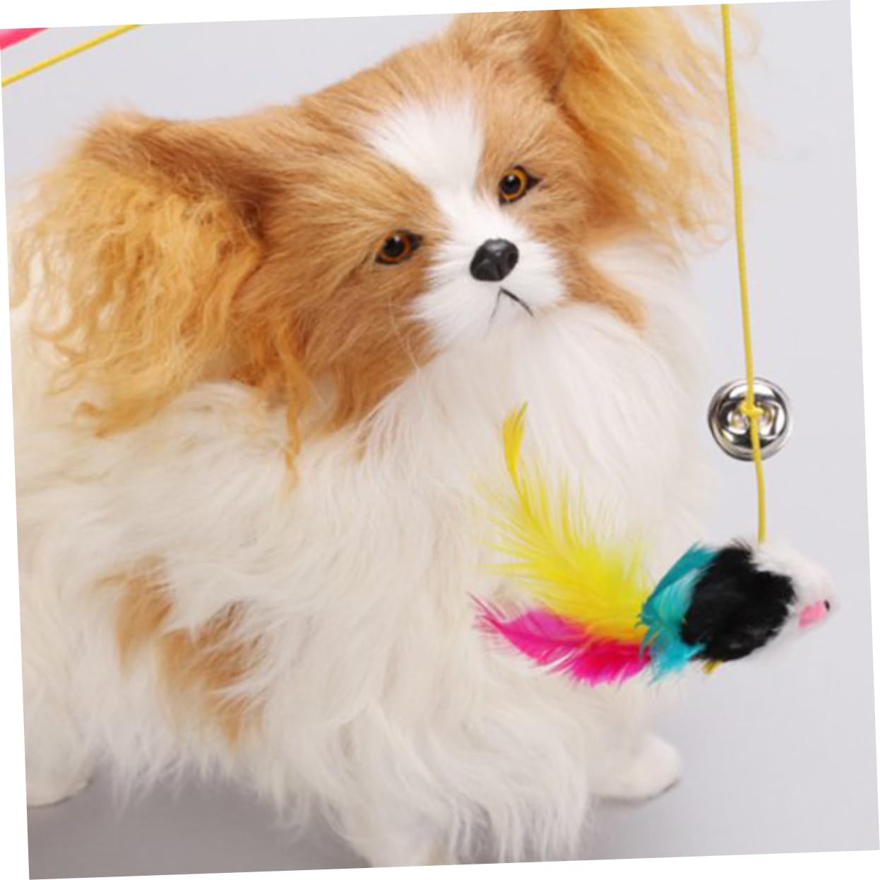 FOMIYES Canne à Pêche pour Chat Interactive Souris en Fourrure