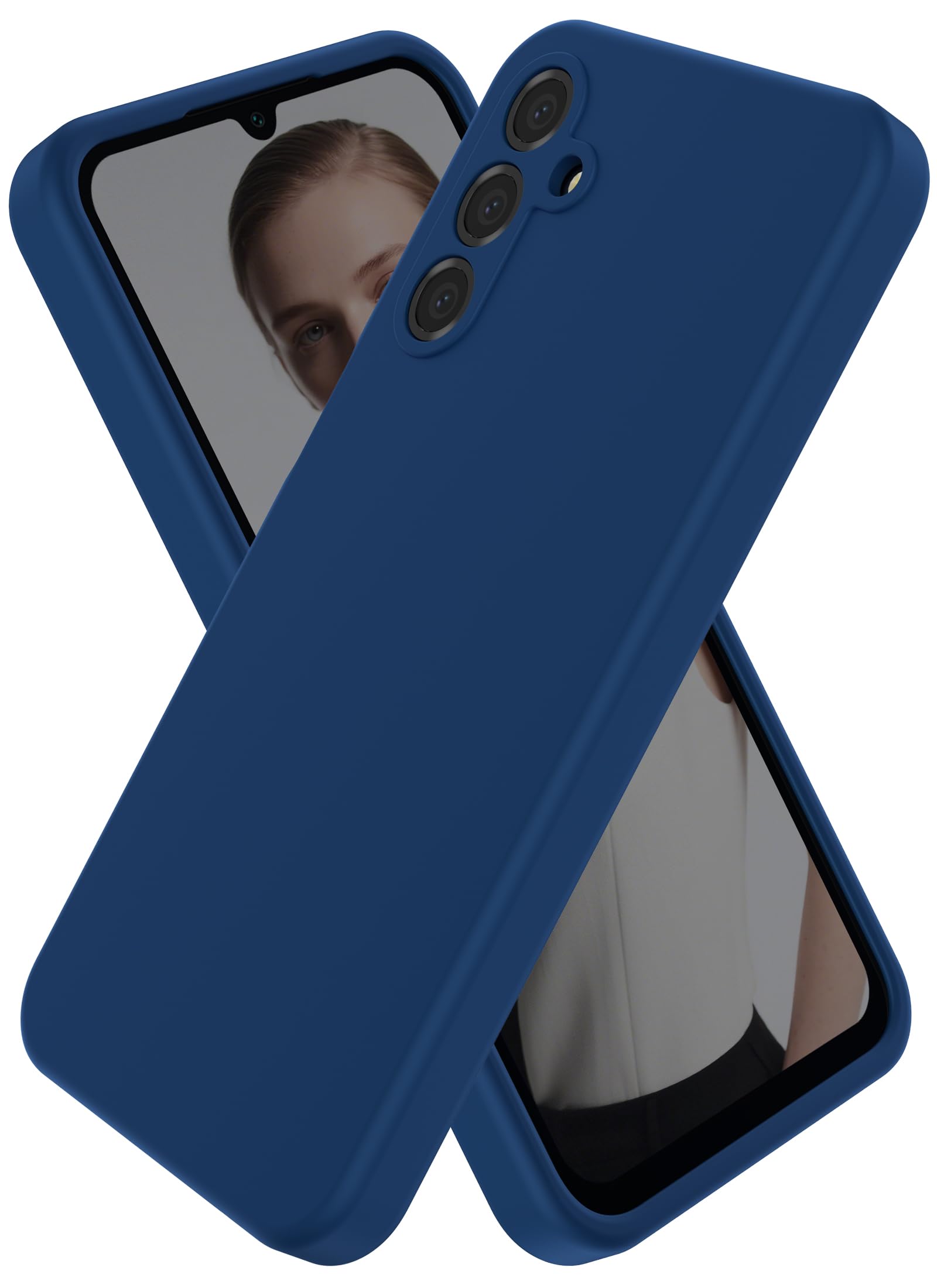 CUZMIGO for Samsung Galaxy A15 5G Phone Case, Soft Silicone Slim-fit Phone Cover with Camera Protection, Anti-Scratch & Cute Colors, Navy Blue