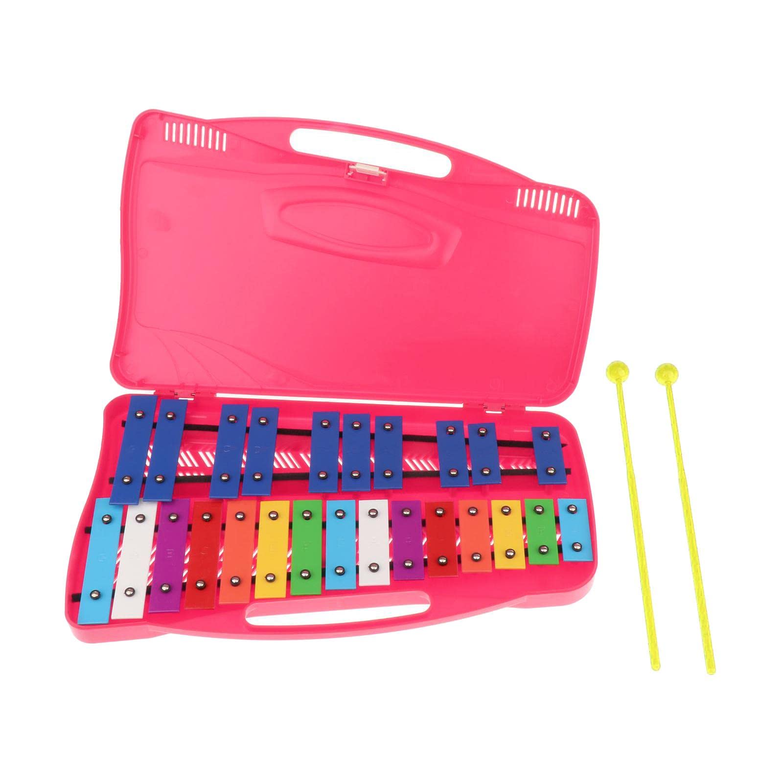 Xilofono a 25 Note per Bambini, Strumento Musicale con Custodia E Due Bacchette, Glockenspiel Perfettamente per Adulti, Principianti, Regali, Rosa