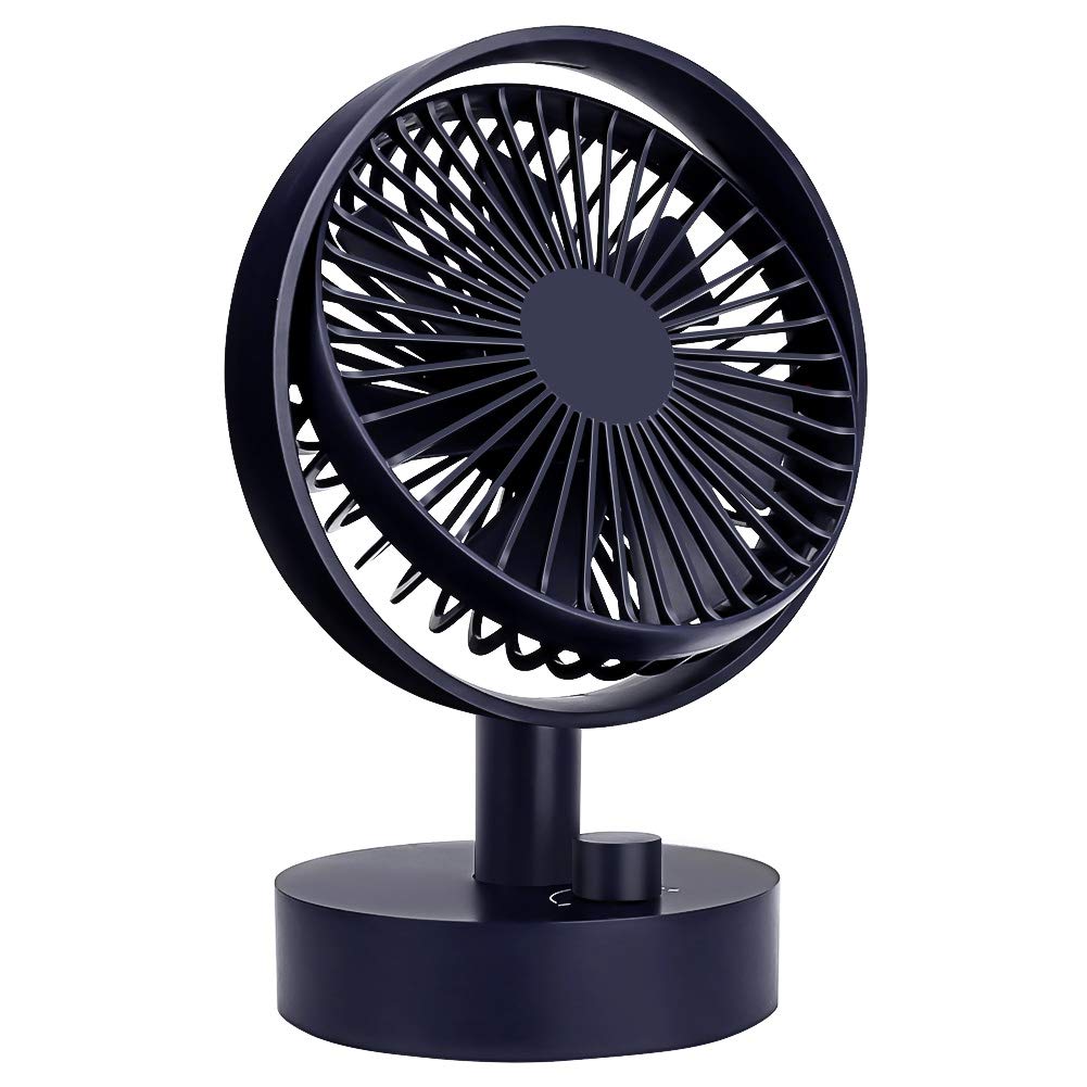Winkeyes USB Desk Fan 4000mAh Air Circulator Mini Desk Fans Small Quiet USB Table Fan with 170 Degree Rotation and Stepless Speed Portable Cooling Fans for Rooms, Office, Travel, Camping, Outdoor