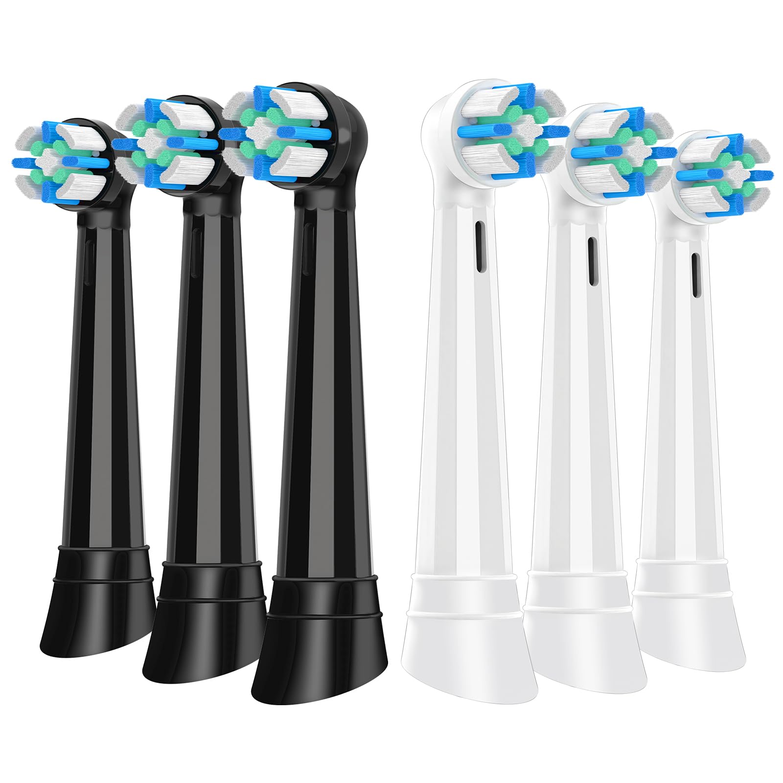 Recambio Cepillos Compatible con Oral B IO Cepillos Eléctrico, Cabezales Compatible con Oral B IO 2/3/4/5/6/7/8/9/10 Cuida tus Dientes y EncÃas (6 Negro/Blanco)