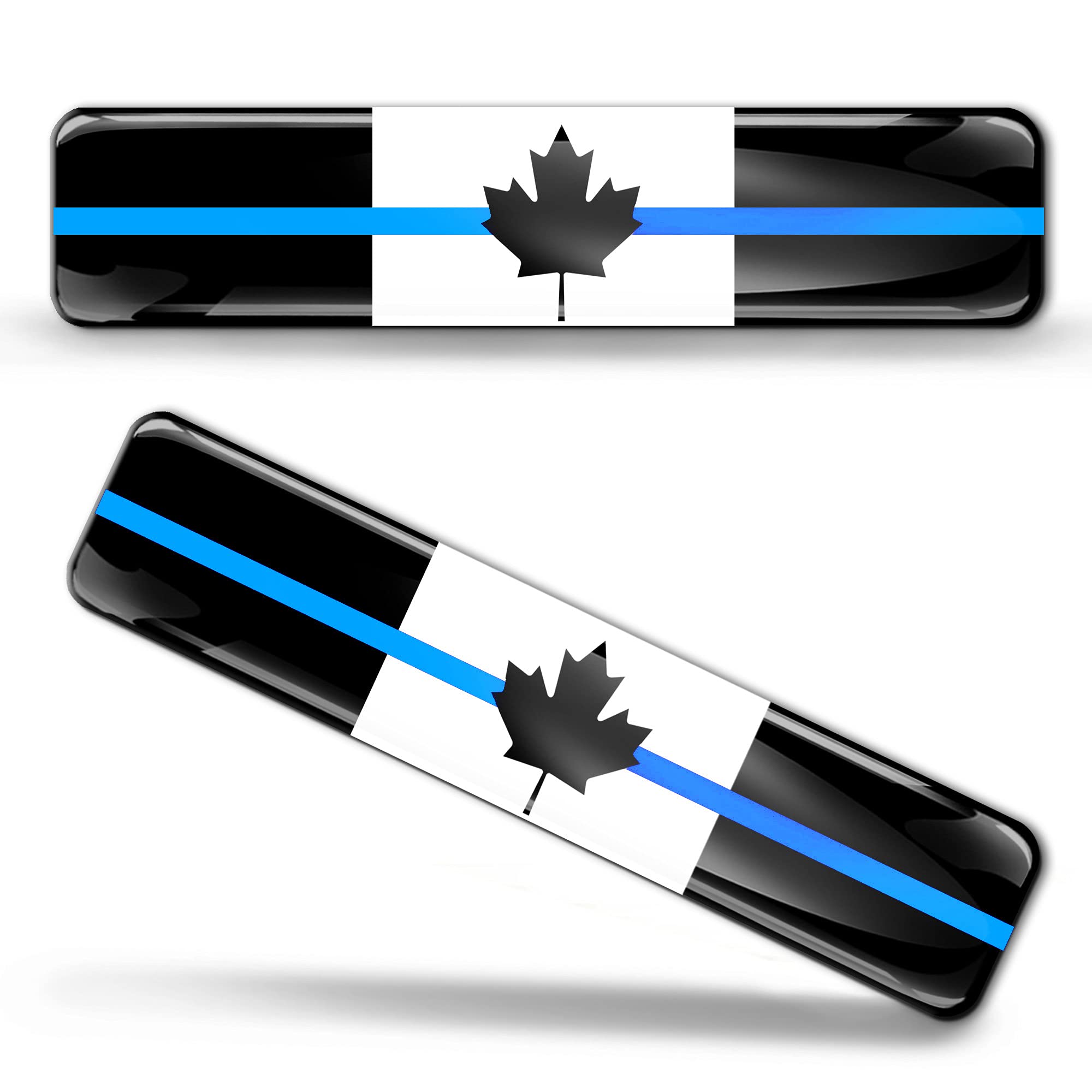 Biomar Labs Multi-Coloured Biomar Labs® 2 X 3D Domed Silicone Stickers Decals Canada Canadian National Flag Maple Leaf Thin Blue Line Police Banner Emblem Car Motorcycle Helmet F 62 Z*