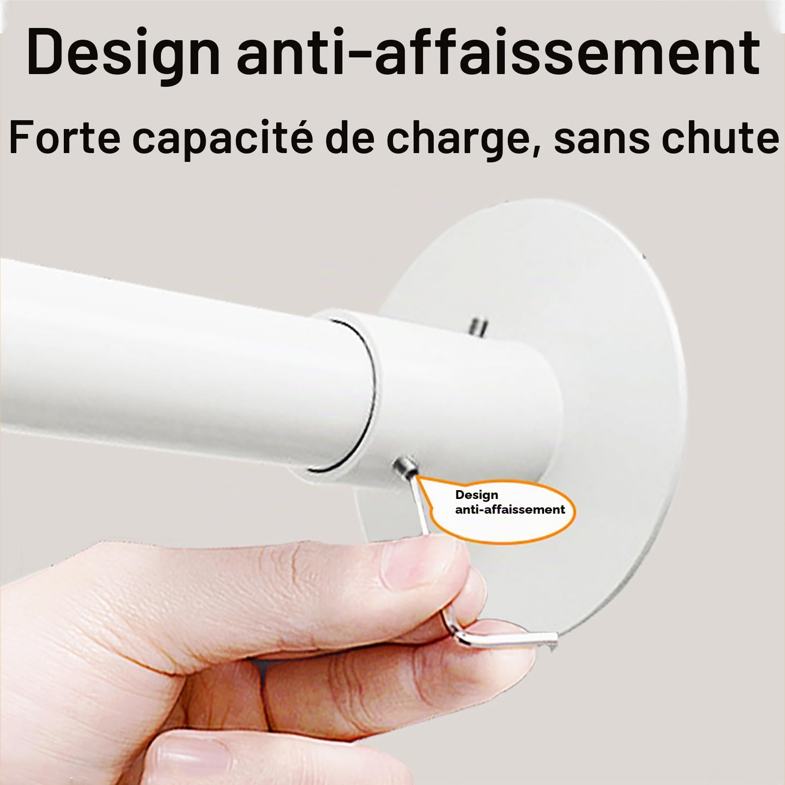 Tringle Douche Angle, Tringle pour Douche Arrondie, Barre De Douche en Forme De L Extensible en Acier Inoxydable, sans Perçage/Forage, 90-130x90-130cm, pour Salle De Bain, Douche, Blanc