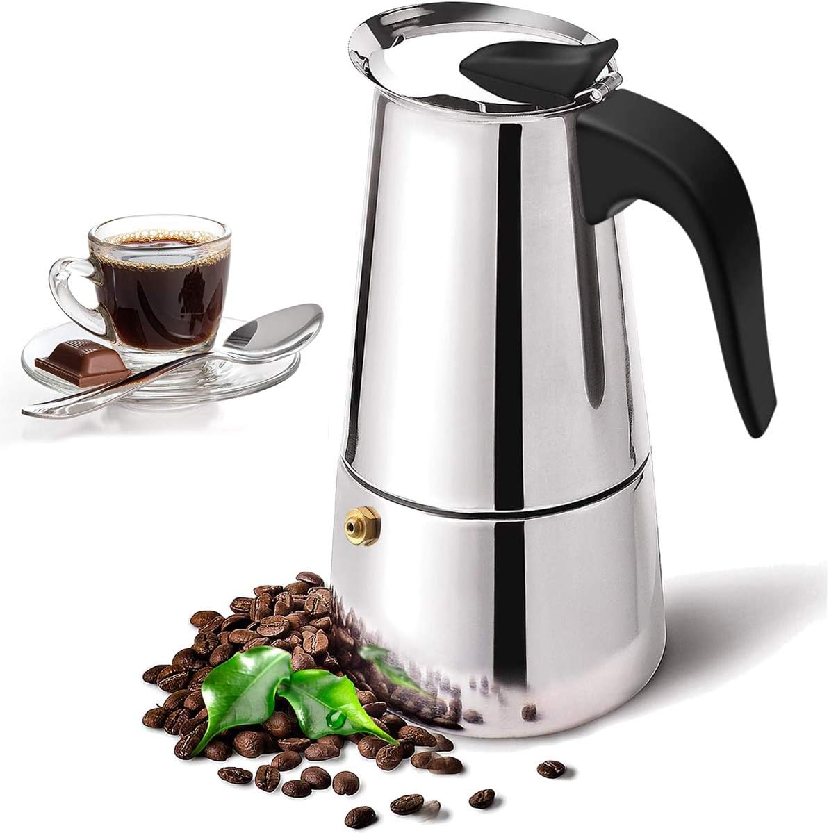 Stovetop Espresso Maker, Italian Coffee Maker, Moka Pot, Stainless Steel Classic Cafe Maker Stovetop Espresso Maker, Italian Coffee Maker, Moka Pot, Stainless Steel Classic Cafe Maker