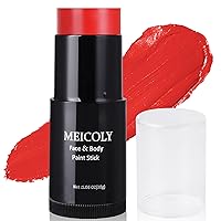 Vista 13 de MEICOLY Barra de Pintura Facial y Corporal Naranja (29.99 g), Crema para Cara de Halloween, Efectos Especiales SFX de Calabaza y Tigre, Negro