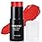 MEICOLY Devil Red Face Body Paint Stick (1.06 Oz),Sweatproof Waterproof Face Piant for Clown Joker Demon Vampire Spiderman Halloween Makeup,Cream Blendable Full Body Paint,Red Eye Black Stick