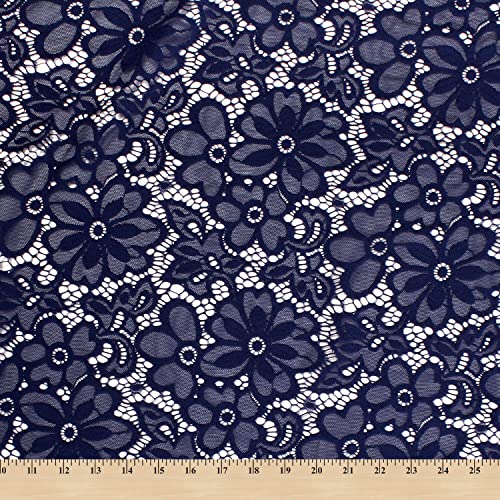 Stretch Lace Fabric Embroidered Poly Spandex French Floral Florence 58